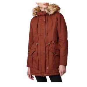Collection B Juniors' Faux-Fur-Trim
Hooded Anorak Coat,terracotta size S
